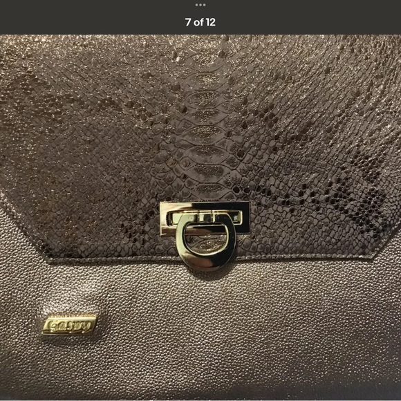 Gaspy Collection Purse Handbag Handmade Leather Irma Satchel In Bronze NWT - Picture 8 of 8